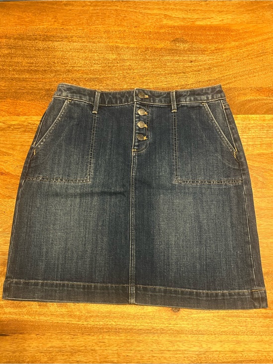 Talbots Dresses & Skirts - Talbots Dark Blue Denim Button-Front Mini Skirt